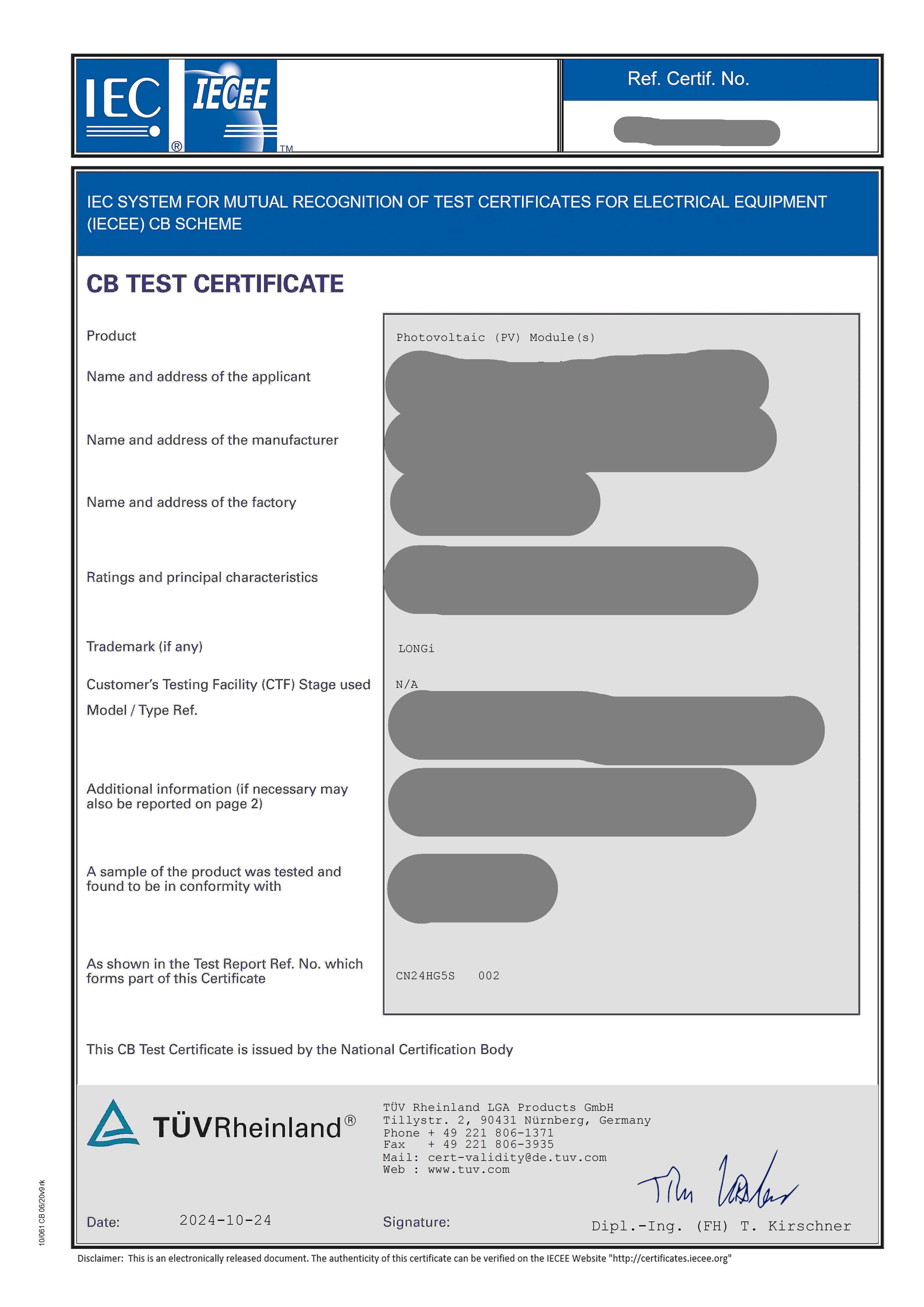 SIRC Certificate Sample
